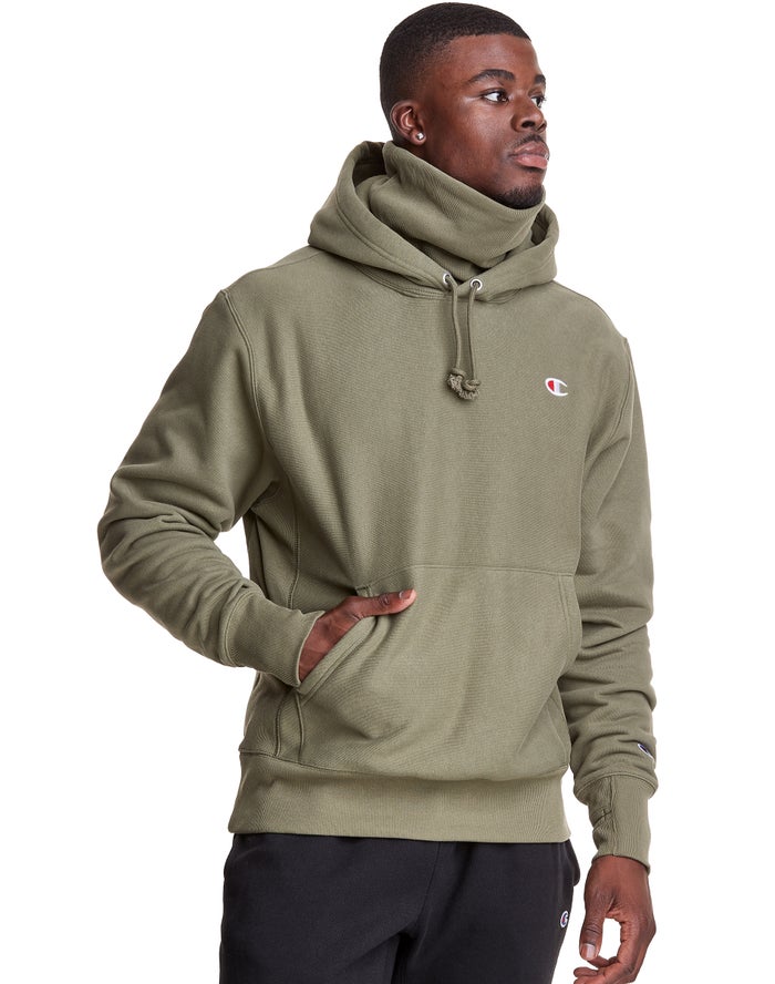 Champion Defender Series Reverse Weave® With Two Detachable Scarferchief™ Masks Hoodie Heren - Olijf